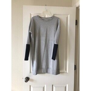 Madewell jumpstart color block sweatshirt dress gray navy